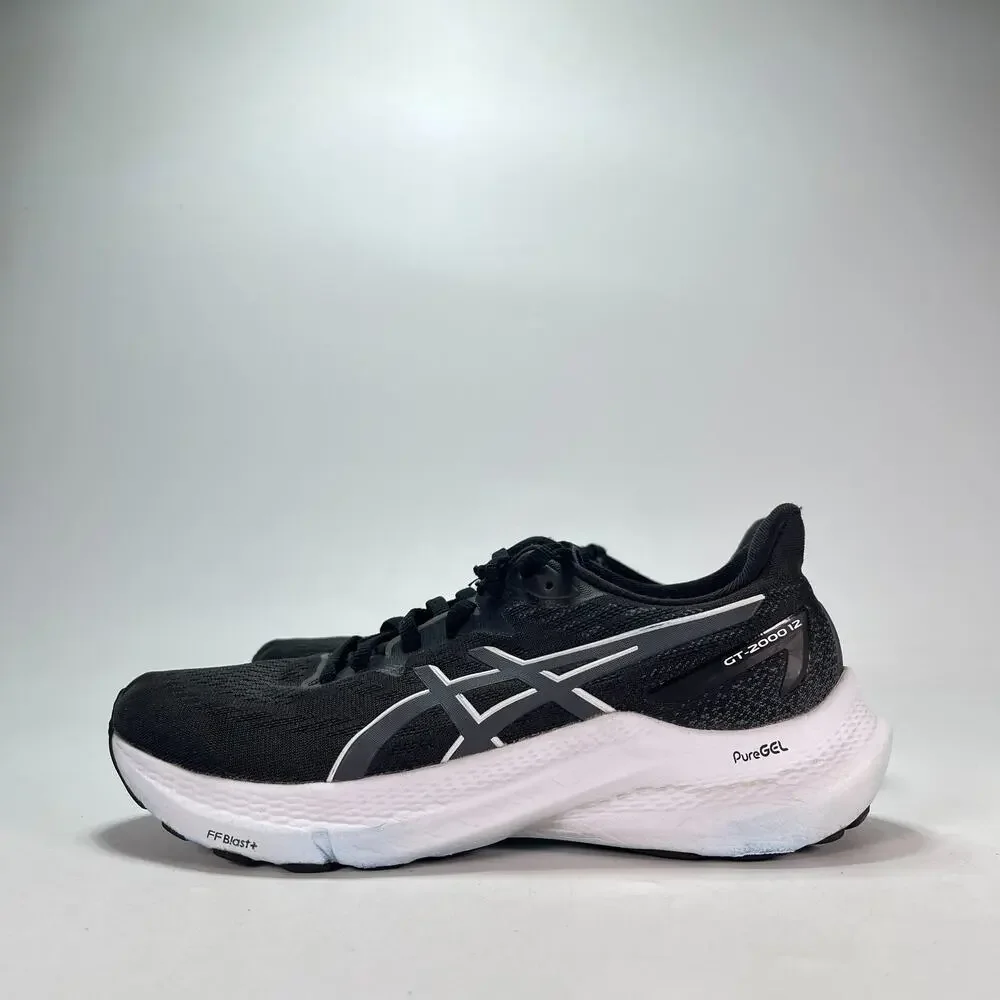 ASICS GT-2000 12 Black White Running Shoes Athletic Sneakers Women's Size 7.5